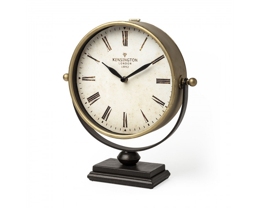 Mercana - Houston Gold Metal Half Moon Base Table Clock