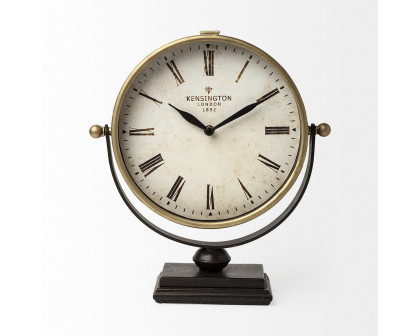 Mercana - Houston Gold Metal Half Moon Base Table Clock