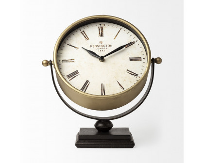 Mercana - Houston Gold Metal Half Moon Base Table Clock