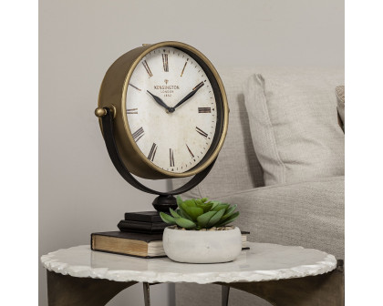 Mercana - Houston Gold Metal Half Moon Base Table Clock