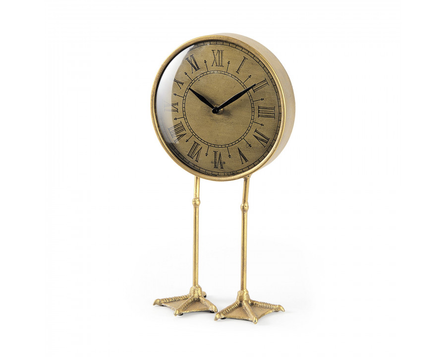 Mercana - Chadwick Antiqued Brass Duck Leg Table Clock