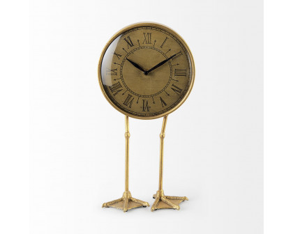 Mercana - Chadwick Antiqued Brass Duck Leg Table Clock