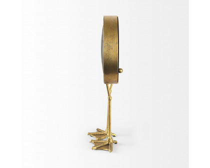 Mercana - Chadwick Antiqued Brass Duck Leg Table Clock