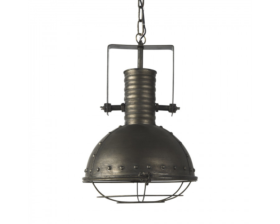 Mercana - Zaio Weathered Antique Gold Metal Caged Bulb Pendant Light