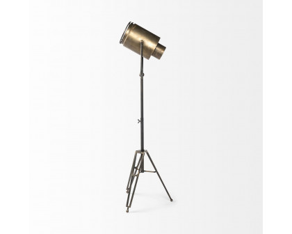 Mercana Debdou Metal Adjustable Cinema-Style Floor Lamp - Gold