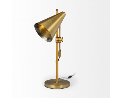 Mercana Fragon I (26"H) Adjustable Cone Shade Table Lamp - Gold