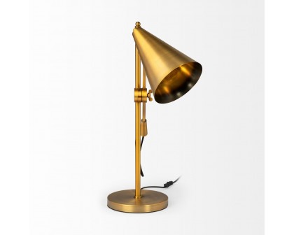 Mercana Fragon I (26"H) Adjustable Cone Shade Table Lamp - Gold