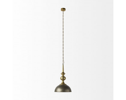 Mercana - Capsa Antique Gold and Silver Toned Metal Dome Pendant Light