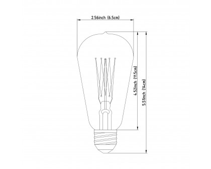 Mercana Filament Teardrop E26 40W 5.5H Bulb