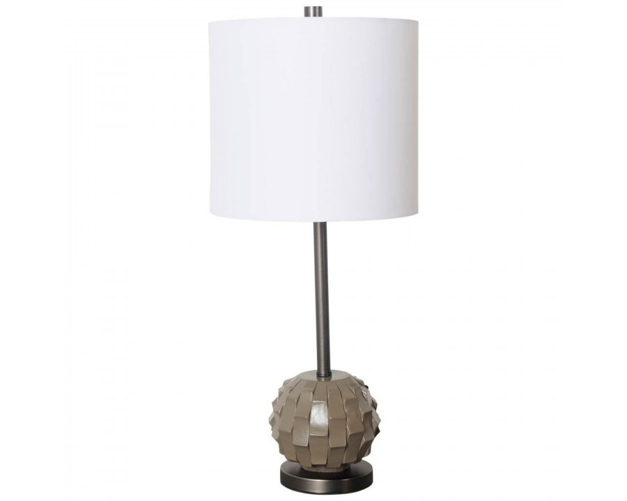 Mercana - Brant I 25" Brown Resin Base White Shade Table Lamp