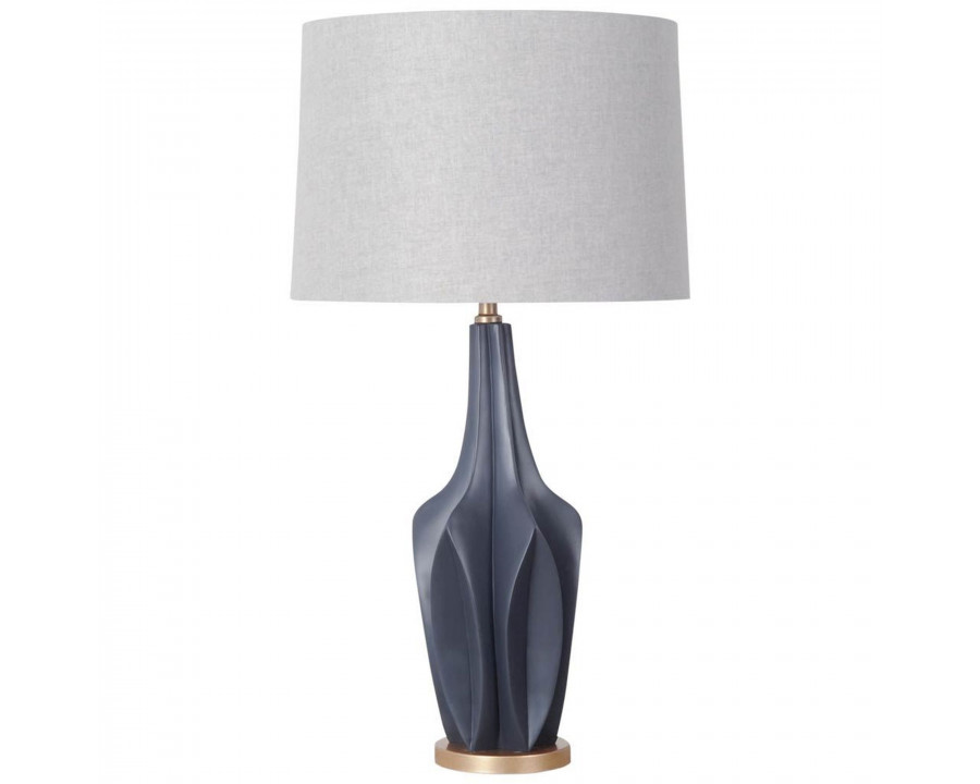 Mercana - Bravar III 30" Gray-Blue Resin Base with Gray Fabric Shade Table Lamp