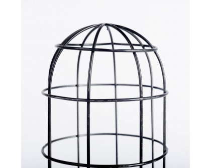 Mercana - Carkner I (38"H) Gun-Metal Grey Cylindrical Metal Cage Table Lamp