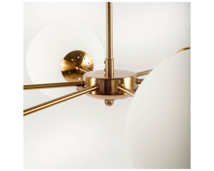 Mercana - Lahey Gold Multi-Arm with Frosted Glass Globe Six Bulb Chandelier