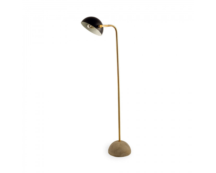 Mercana - Denmark Black/Gold Concrete Base Metal Shade Floor Lamp