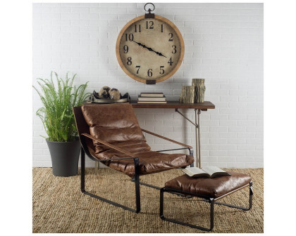 Mercana Hornet Ottoman - Brown, Leather