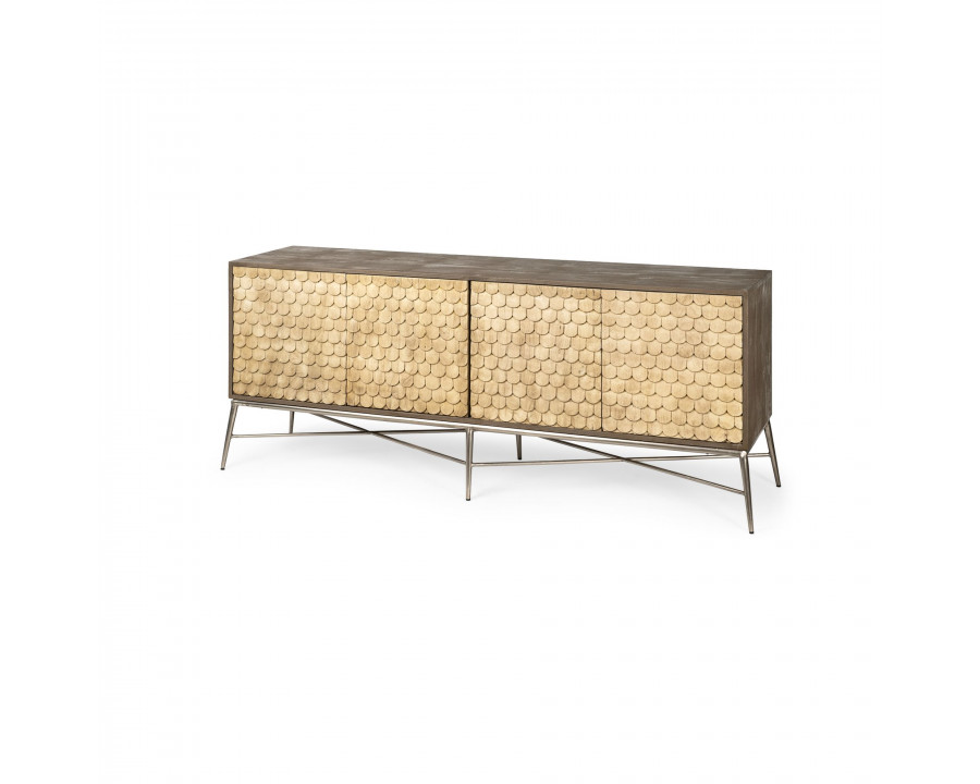 Mercana Swordfish Sideboard - Brown, Wood/Metal