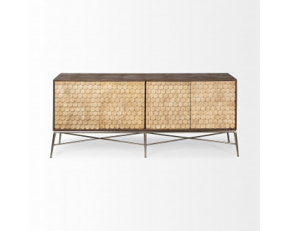 Mercana Swordfish Sideboard - Brown, Wood/Metal