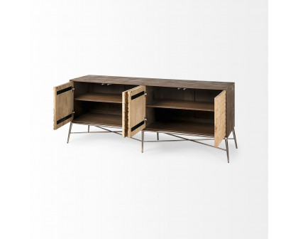 Mercana Swordfish Sideboard - Brown, Wood/Metal