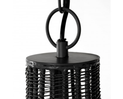 Mercana - Camila Black Metal Mesh-Style Four Bulb Chandelier