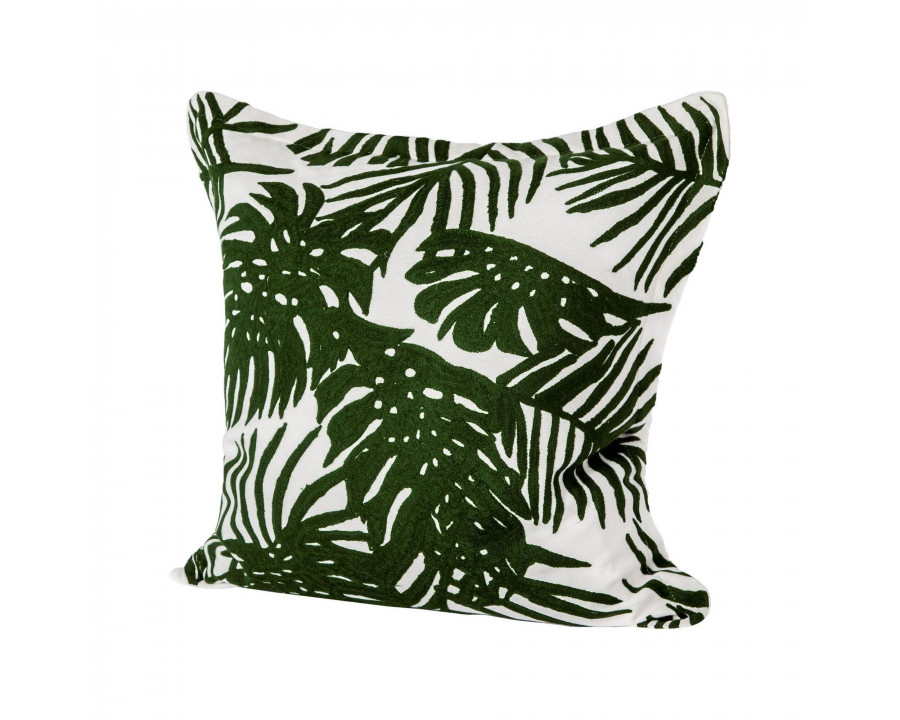 Mercana Boyle I 20 x 20 Tropical Palm Leaf Decorative Pillow Cover - Green