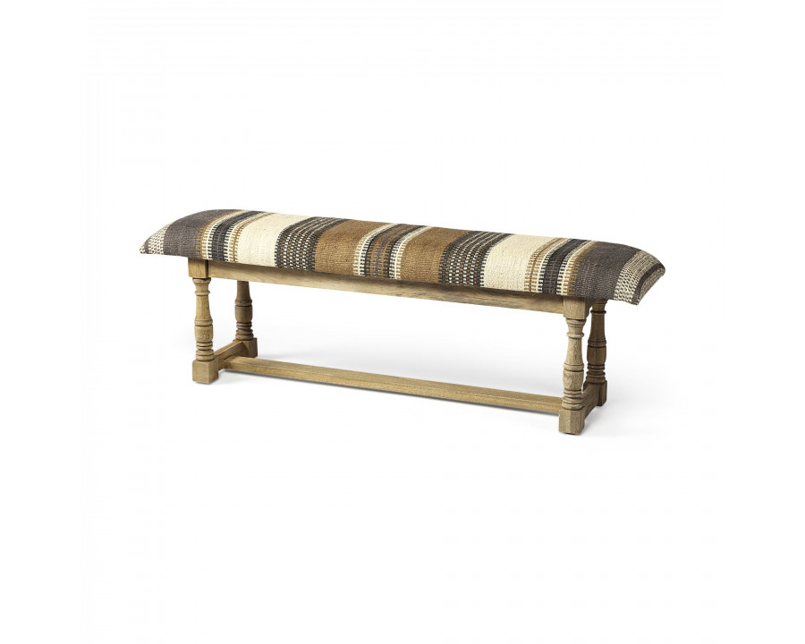 Mercana Greenfield Bench with Wood Frame - Multi-Color