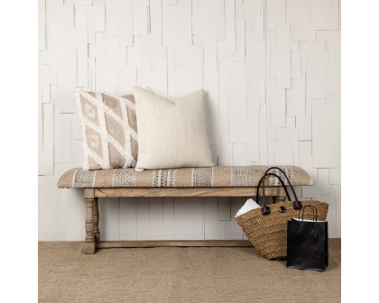 Mercana Greenfield Bench with Wood Frame - Beige