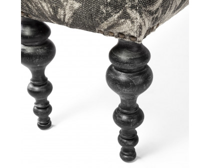 Mercana - Alhambra Bench with Black Wood Legs in Gray