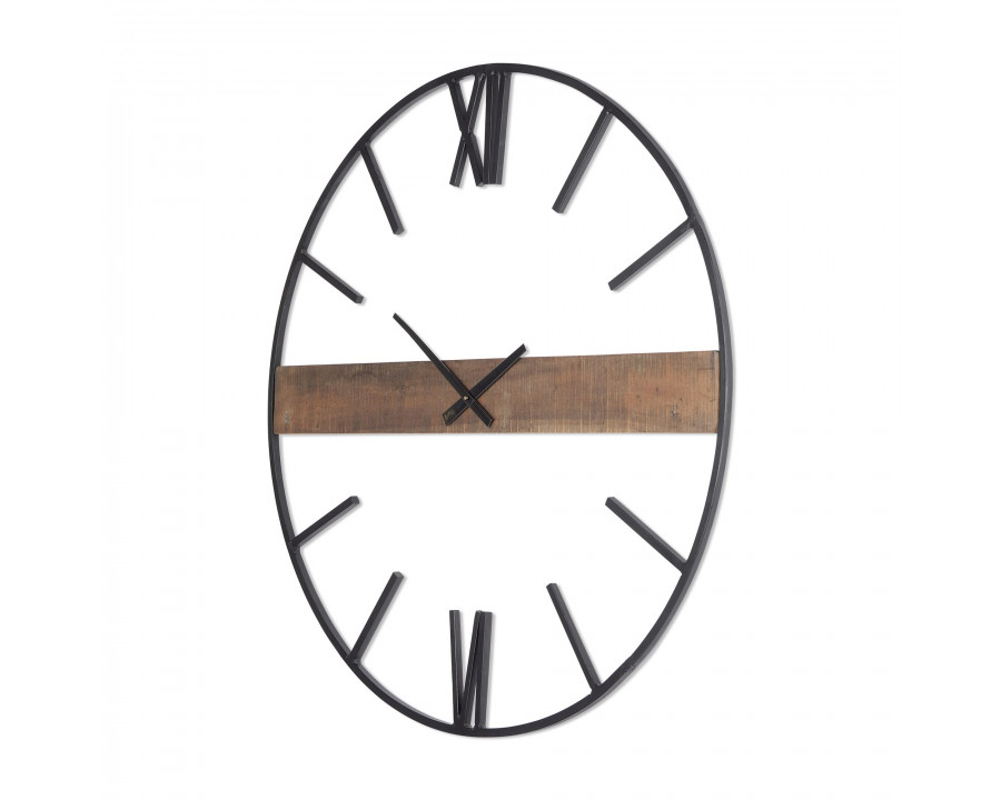 Mercana - Roman 36" Round Oversize Industrial Wall Clock