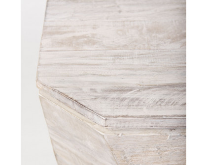 Mercana Esagono End Table with Storage - Whitewash