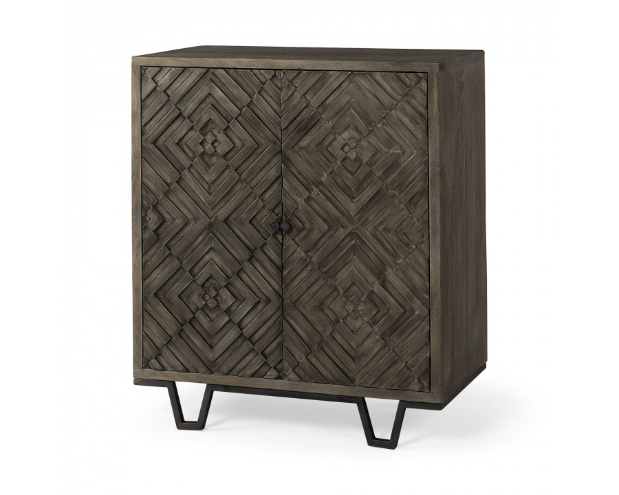 Mercana - Argyle I Dark Brown And Metal 2 Door Accent Cabinet