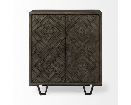 Mercana - Argyle I Dark Brown And Metal 2 Door Accent Cabinet