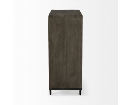 Mercana - Argyle I Dark Brown And Metal 2 Door Accent Cabinet