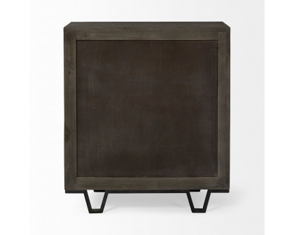 Mercana - Argyle I Dark Brown And Metal 2 Door Accent Cabinet