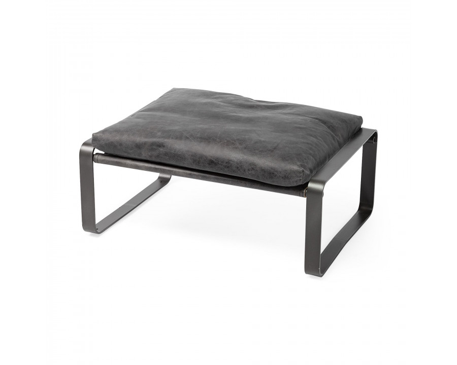 Mercana Hornet Ottoman - Black, Leather