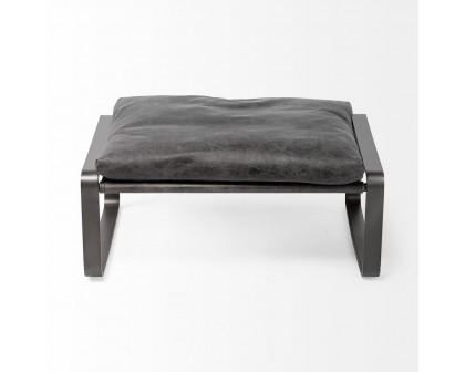 Mercana Hornet Ottoman - Black, Leather