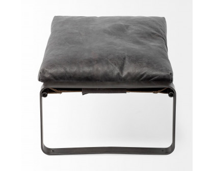 Mercana Hornet Ottoman - Black, Leather