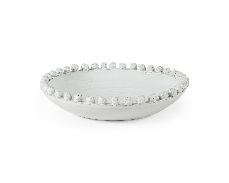 Mercana - Basin 16" Round Off-White Glazed Decorative Bowl