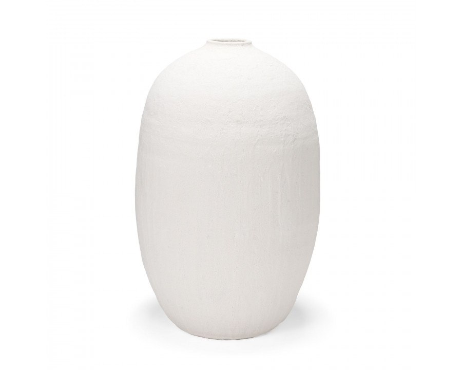 Mercana Karakum II Large Textured Ceramic Vase - White