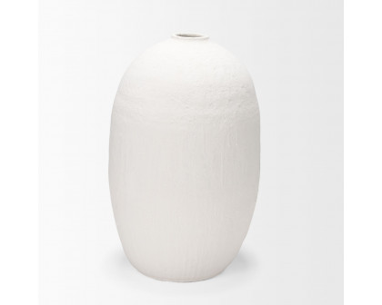 Mercana Karakum II Large Textured Ceramic Vase - White