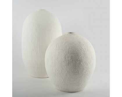 Mercana Karakum II Large Textured Ceramic Vase - White