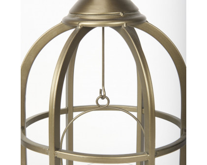 Mercana Gerson Small Candle Holder Lantern - Gold, Metal