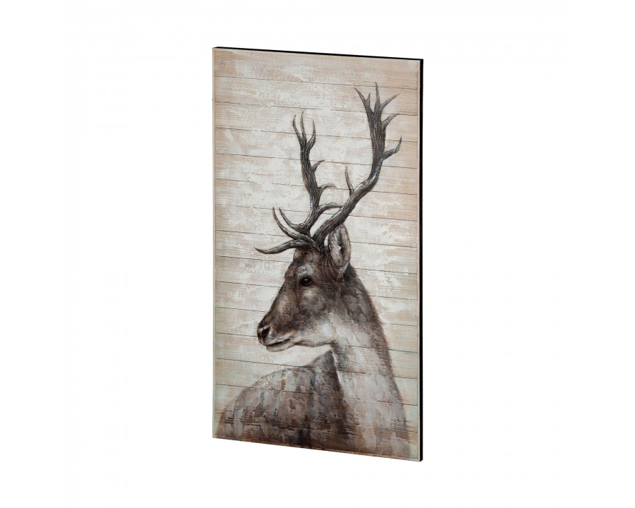 Mercana - White Tail 36x60 Deer Original Hand Painted on Wood Oil Painting