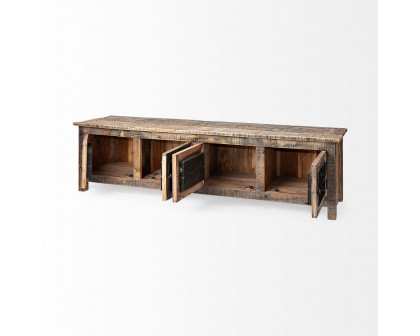 Mercana - Wilton Media Console in Rustic, Wood/Metal