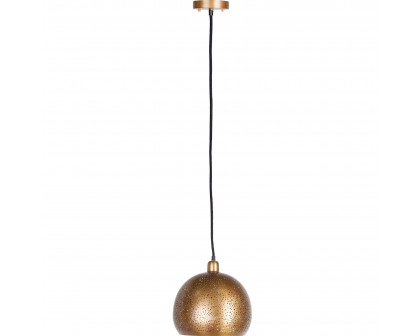 Mercana - Dalmeny II Gold Perforated Metal Dome Pendant Light