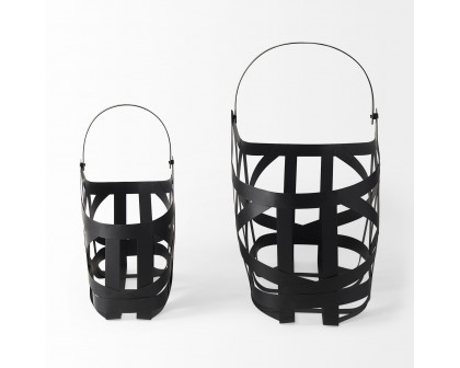 Mercana - Tyrell Black Iron Metal Baskets (Set of 2)