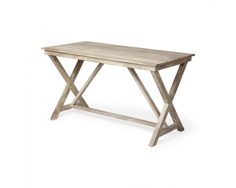 Mercana - Tracy Natural X Frame Wood Office Desk