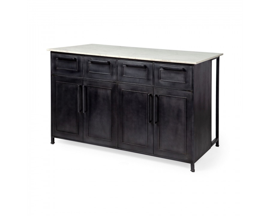 Mercana - Fieri Kitchen Island with 4 Drawers in Black