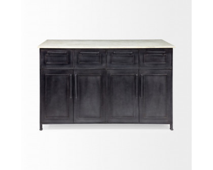 Mercana - Fieri Kitchen Island with 4 Drawers in Black