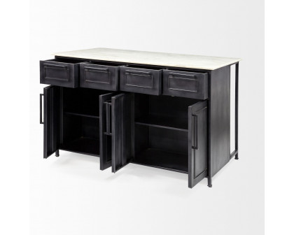 Mercana - Fieri Kitchen Island with 4 Drawers in Black