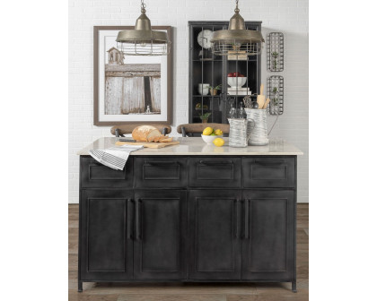 Mercana - Fieri Kitchen Island with 4 Drawers in Black